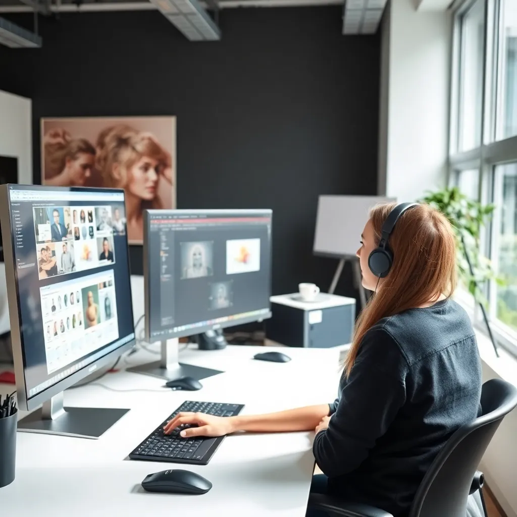 Designer werkt met software tools op computer